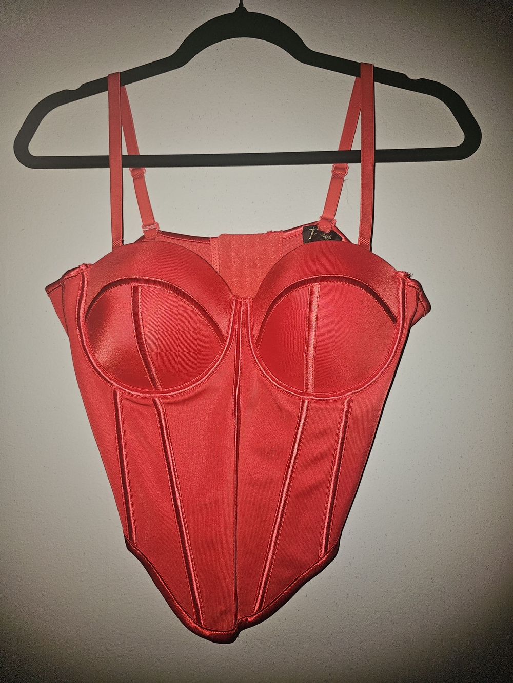 Girls' Structured Red Bustier One-Piece Corset